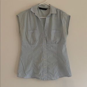 Zara pinstriped blue and white tank